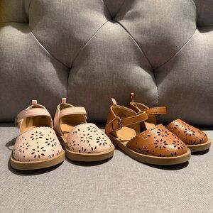 Old Navy Kids Floral Cutout Dress Shoes - Pink and Brown